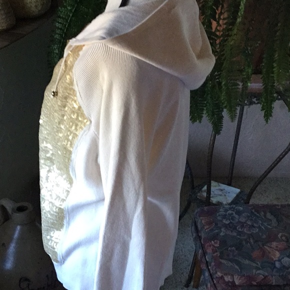 EUC Chico’s Ivory with Sequins Knit Jacket - Picture 3 of 4